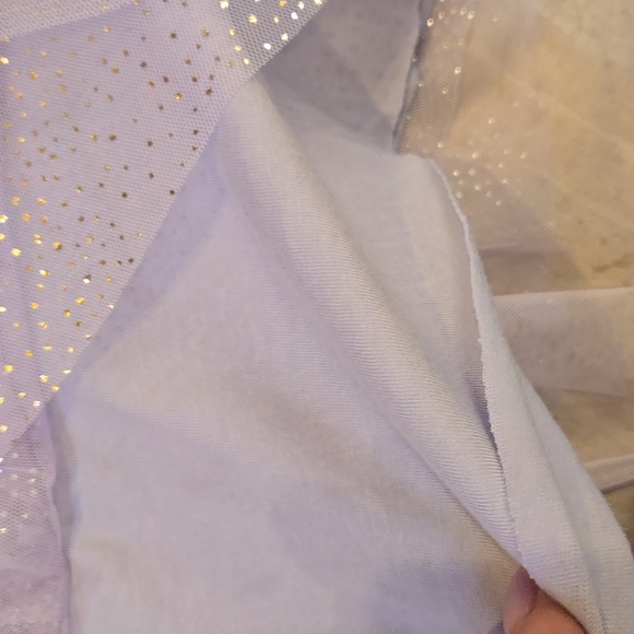 New Anthropologie Maeve Lavender Tulle Ruffle Short Sleeve Sweatshirt - Picture 7 of 11